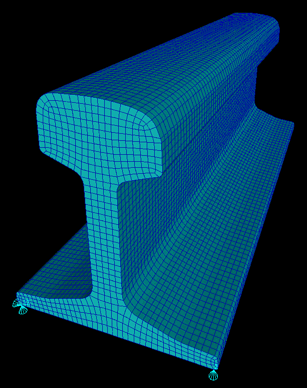 3D FEM mesh of rail