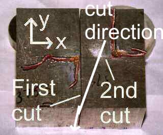 Photo of
 aluminum block after cutting